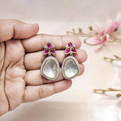 Polki Stud Earrings / Silver-Gold Kundan Stud Earrings / Small Kundan Earrings / Celebrity Inspired Earrings / Silver Polki Stud Earrings