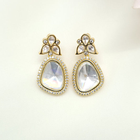 Kundan Stud Earrings/ Polki Kundan Earrings/ Partywear Earrings/ Gold Polki Earrings/Polki Earrings/ Kundan Earrings/ Gold earrings
