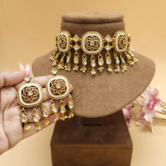 Meenakari Necklace Set/Indian Jewelry Set/Indo Western Necklace Set/Gift For Her/Partywear Choker Set/Kundan Necklace Set
