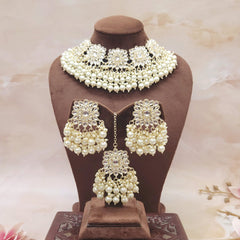 Premium Quality Kundan Studded Jewelry Set/White/Pink/Multi/Mint Indian Jewelry Set/Kundan Bridal Necklace Set/Wedding,Engagement,Parywear